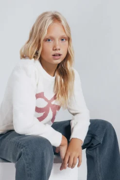 Springfield Kids Malhas-Suéter de laço para menina bege