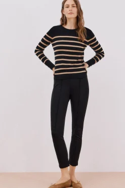 Cortefiel Camisolas-Suéter de listras Preto