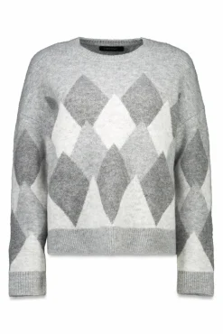 Cortefiel Camisolas-Suéter de malha diamante Cinzento