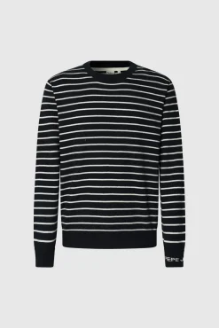 Pepe Jeans Camisolas-Suéter de malha listrado de corte regular azul