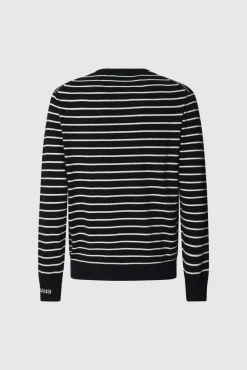 Pepe Jeans Camisolas-Suéter de malha listrado de corte regular azul