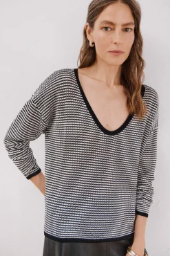 Cortefiel Camisolas-Suéter de malha malha Preto