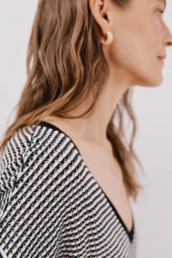 Cortefiel Camisolas-Suéter de malha malha Preto