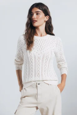 Springfield Camisolas-Suéter de malha malha branco