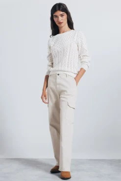 Springfield Camisolas-Suéter de malha malha branco