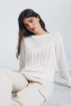 Springfield Camisolas-Suéter de malha malha branco