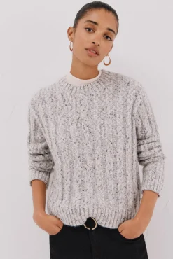 Cortefiel Camisolas-Suéter de malha torcida Cinzento