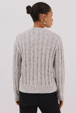 Cortefiel Camisolas-Suéter de malha torcida Cinzento