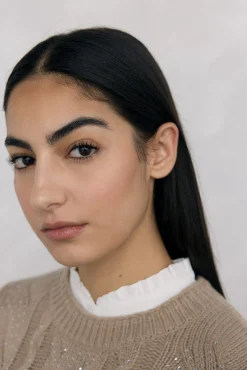 Pedro del Hierro Camisolas-Suéter de malha trançada com oitos brilhantes Verde