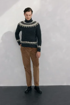 Pedro del Hierro Camisolas-Suéter de natal com gola alta de lã e alpaca Cizento