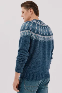 Cortefiel Camisolas-Suéter de Natal com gola caixa de lã Azul