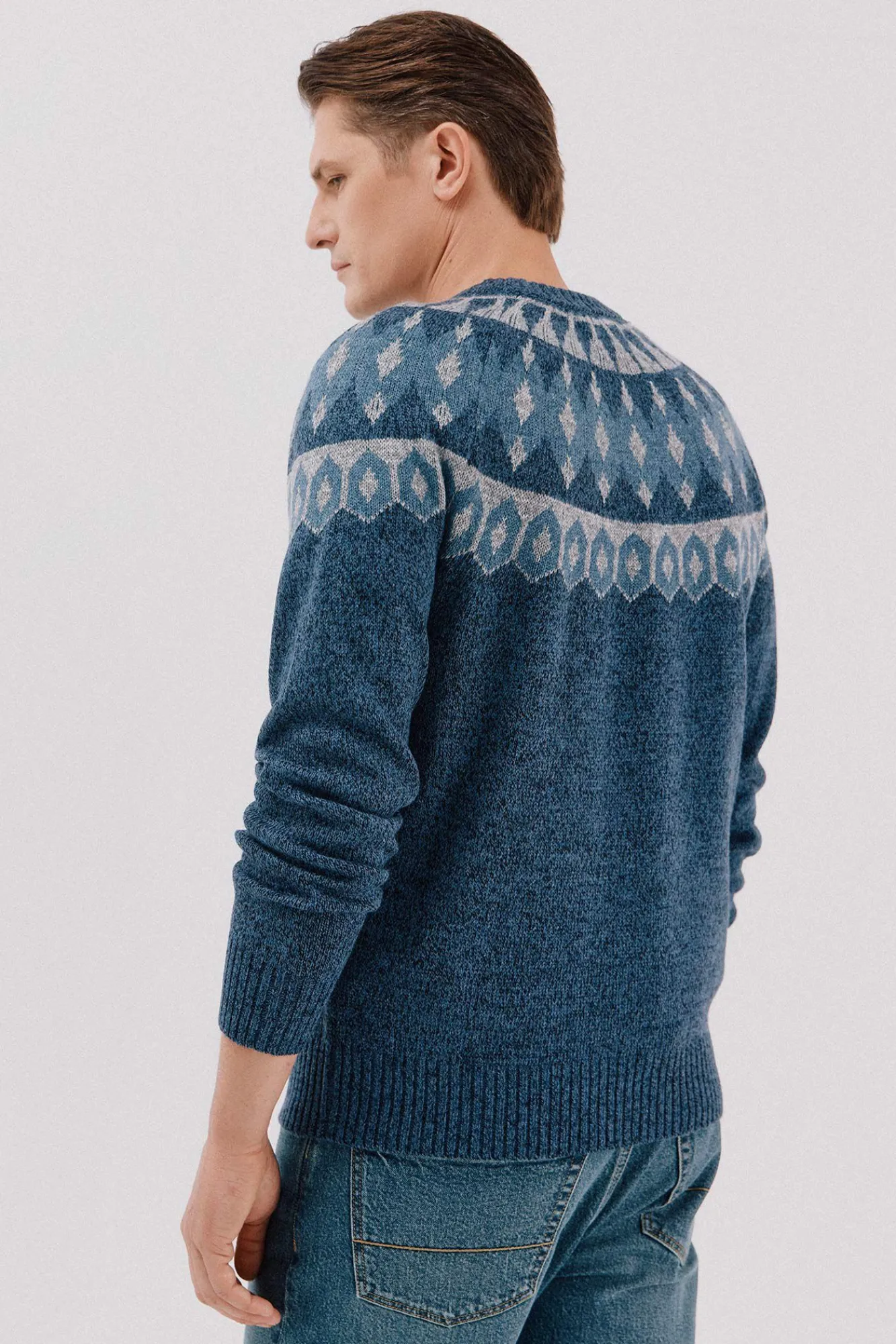 Cortefiel Camisolas-Suéter de Natal com gola caixa de lã Azul