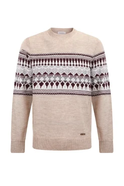 Pedro del Hierro Camisolas-Suéter de natal com lã e alpaca, gola caixa Beige