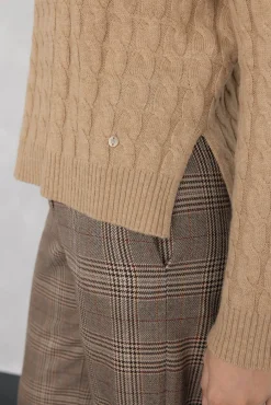 Pedro del Hierro Camisolas-Suéter de oitos de lã merino Beige