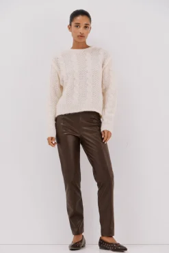 Cortefiel Camisolas-Suéter de oitos malha. Ecru