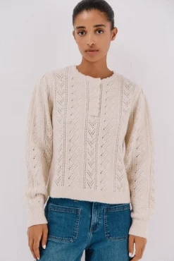 Cortefiel Camisolas-Suéter de padeiro vazado Ecru