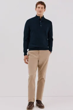 Cortefiel Camisolas-Suéter estruturado de algodão Azul