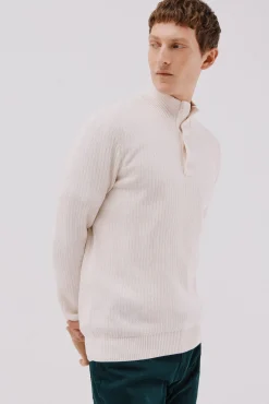 Cortefiel Camisolas-Suéter estruturado de algodão Ecru