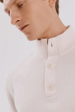 Cortefiel Camisolas-Suéter estruturado de algodão Ecru