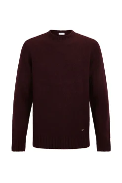 Pedro del Hierro Camisolas-Suéter estruturado de lã com gola redonda Bordeaux