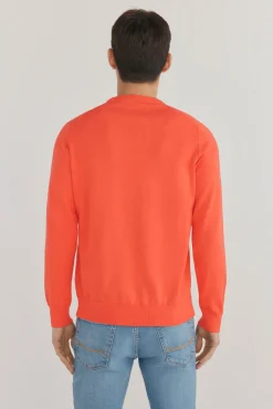 Pedro del Hierro Camisolas-Suéter fino de algodão premium com gola redonda Vermelho