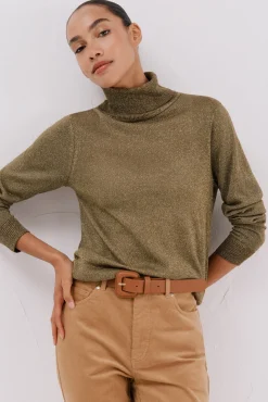 Cortefiel Camisolas-Suéter fino de lurex Verde