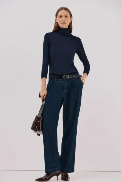 Cortefiel Camisolas-Suéter fino de lurex Azul