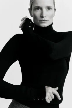 Cortefiel Camisolas-Suéter fino de lurex Preto