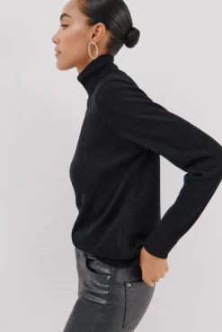 Cortefiel Camisolas-Suéter fino de lurex Preto