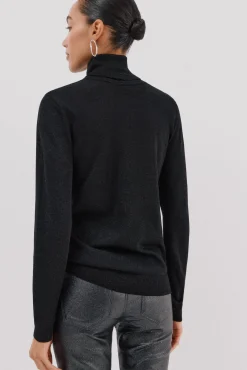 Cortefiel Camisolas-Suéter fino de lurex Preto