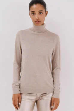 Cortefiel Camisolas-Suéter fino de lurex Tostado