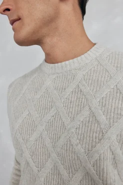 Pedro del Hierro Camisolas-Suéter gola redonda em formato de diamante Cizento