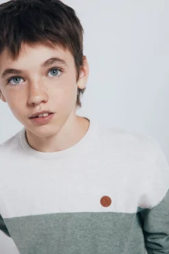 Springfield Kids Malhas-Suéter infantil com blocos de cores verde