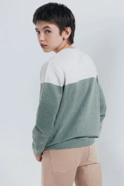 Springfield Kids Malhas-Suéter infantil com blocos de cores verde