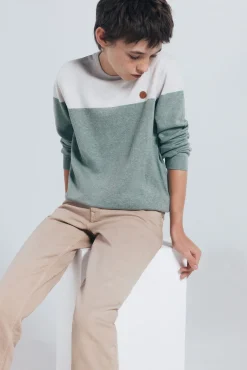 Springfield Kids Malhas-Suéter infantil com blocos de cores verde