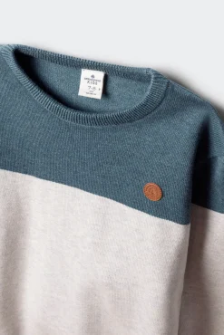 Springfield Kids Malhas-Suéter infantil com blocos de cores cinzento