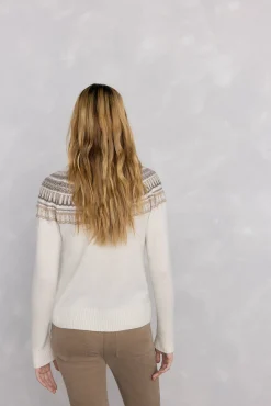 Pedro del Hierro Camisolas-Suéter jacquard geométrico Ecru