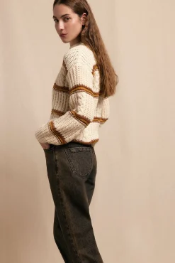 Slowlove Camisolas-Suéter malha de malha perolada Ecru