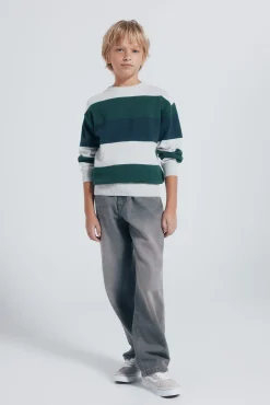 Springfield Kids Malhas-Suéter riscas básico para meninos verde