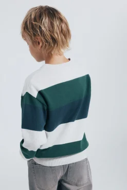 Springfield Kids Malhas-Suéter riscas básico para meninos verde
