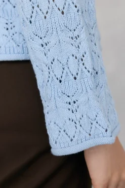 Pedro del Hierro Camisolas-Suéter vazado chique Azul