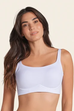 Leonisa Roupa Interior-Sutiã diário sem aro , de alto suporte e alta cobertura branco