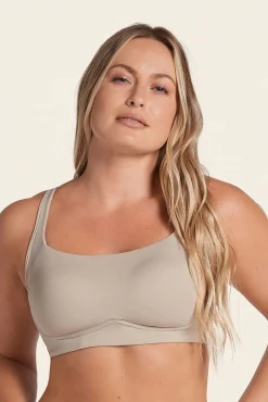 Leonisa Roupa Interior-Sutiã diário sem aro , de alto suporte e alta cobertura bege