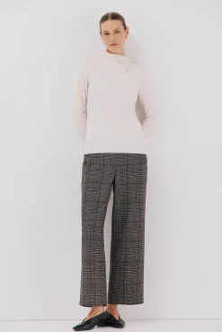 Cortefiel Camisolas-Sweater gola botões Ecru