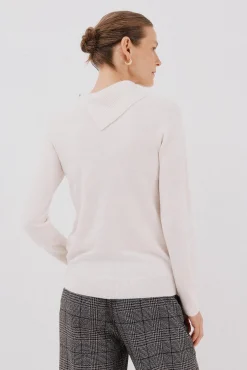 Cortefiel Camisolas-Sweater gola botões Ecru