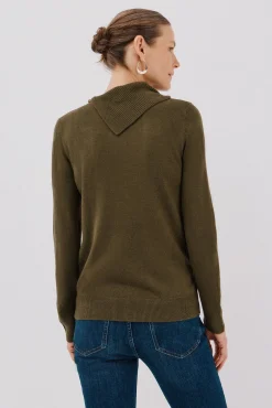 Cortefiel Camisolas-Sweater gola botões Verde