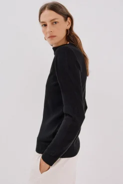 Cortefiel Camisolas-Sweater gola botões Preto