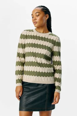 Object Camisolas-Sweater malha rendilhada Verde