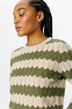 Object Camisolas-Sweater malha rendilhada Verde