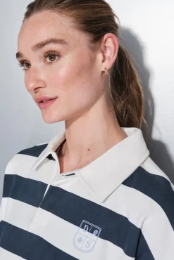 Dash and Stars Sweatshirts-Sweatshirt 100% algodão com estampado riscas azul